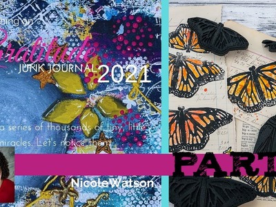 Grateful for Butterflies Part 2: Stamping Butterflies - Gratitude Junk Journal 2021