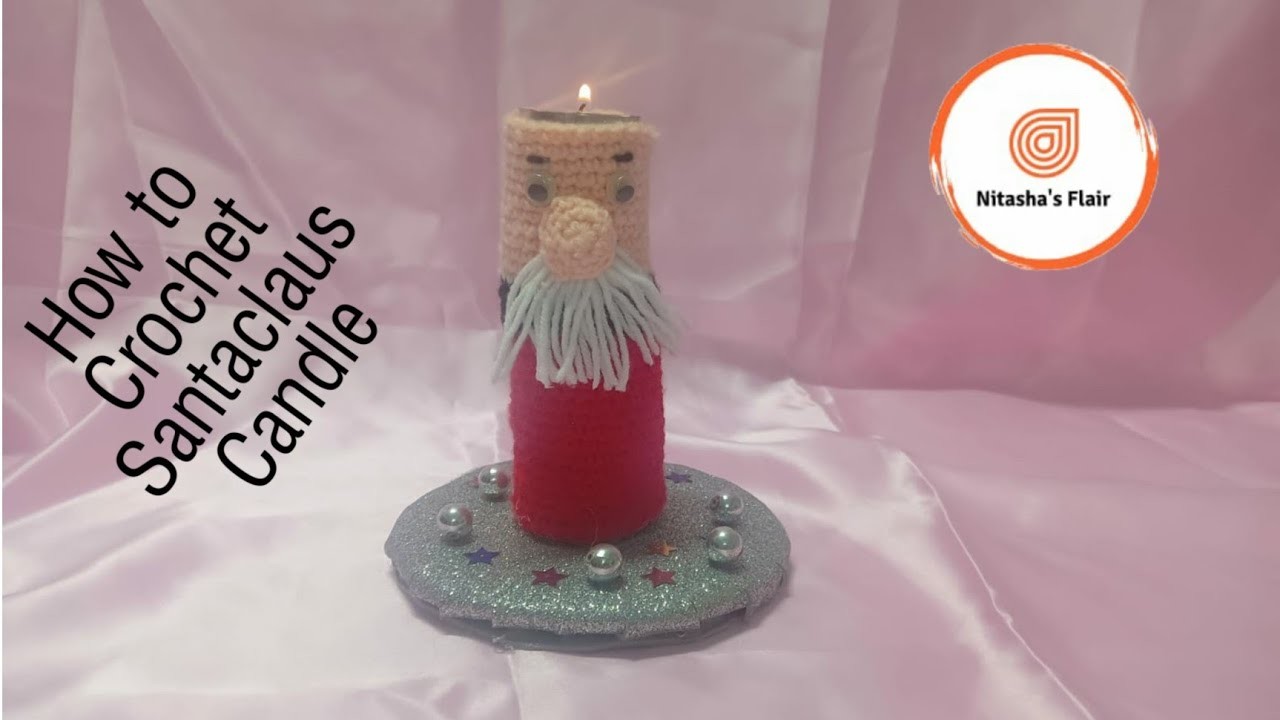 How to Crochet Santa ???? Claus Candle  Quick and Easy Santa Candle.