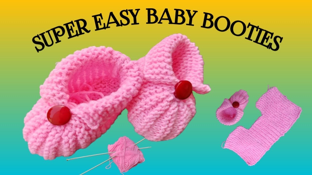 How to knit super easy baby booties design. crochet easy small baby booties.cute new born baby boot