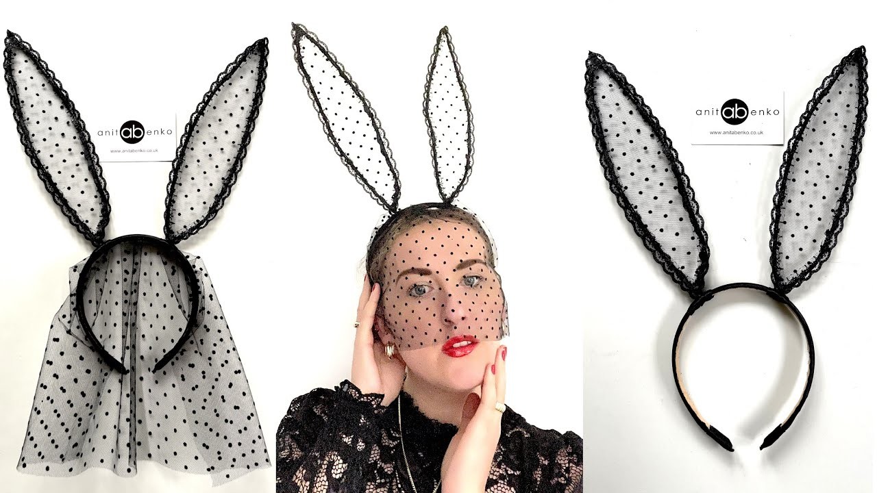 How to make bunny ears, Easter rabbit ear DIY, Lace headband diy Tutorial, Sewing ideas, Anita Benko