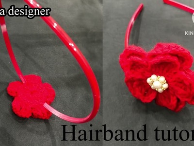 How to make crochet hair band ,crochet tutorial For Beginners easy made easy sells , Red rose ????