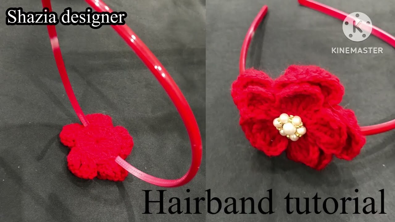 How to make crochet hair band ,crochet tutorial For Beginners easy made easy sells , Red rose ????