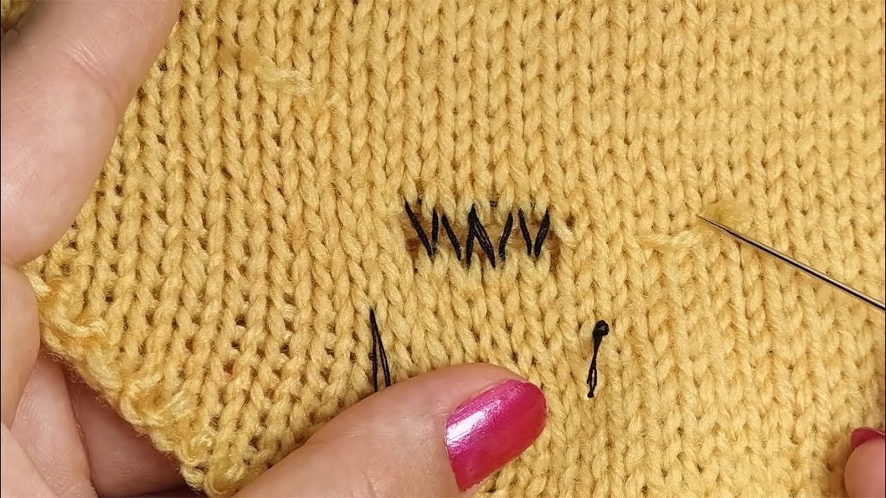 How to Repair a Hole in a Sweater With a Sewing Needle,lf You Don't Have a Crochet Hook