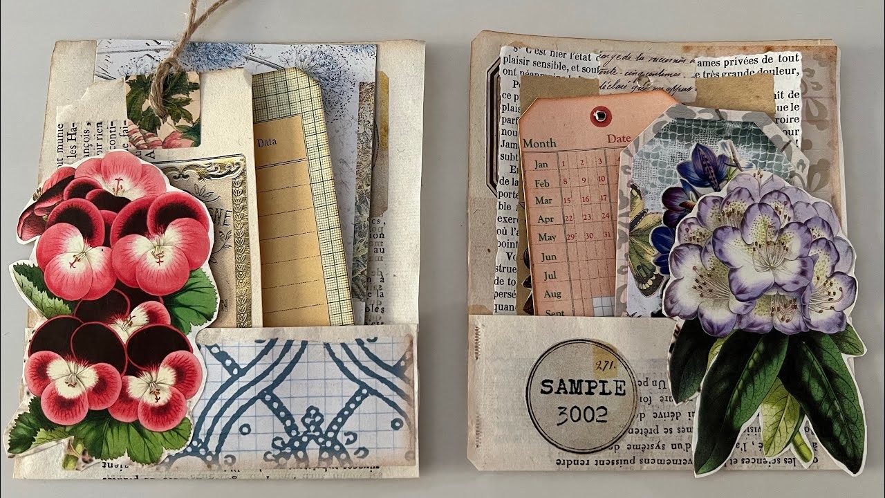 #roxysweeklychallenge 2023 | WEEK 2 | TUTORIAL large pockets from 1 book page with raised flowers