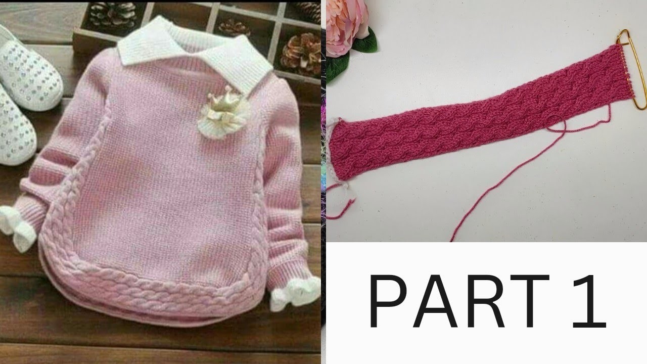 Stylish Girl Top 2 To 3 Years | Cable Border Knitting  | Tutorial In Urdu