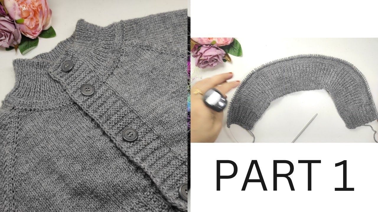 Top To Down Gents Cardigan | How To Cast On And Knit Double Border | Round Neck Gents Cardigan