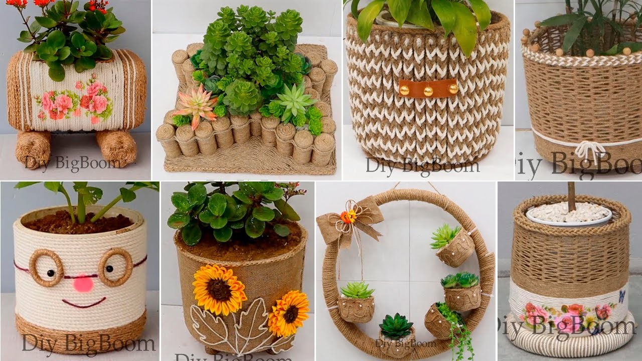 15 Best Reuse Ideas Waste Material for Plant Pot|Diy Jute Craft Ideas
