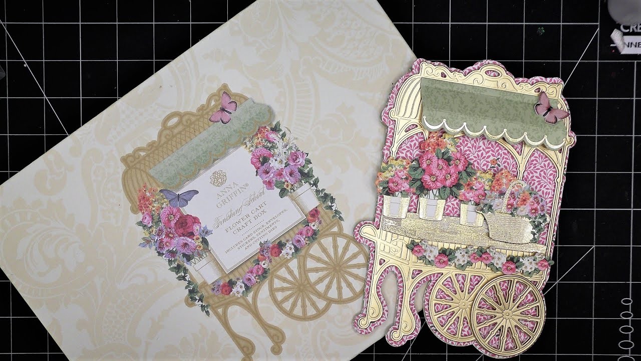 Anna Griffin "Flower Cart Easel Card" Finishing School Craft Box Review Tutorial! I Just Love It!