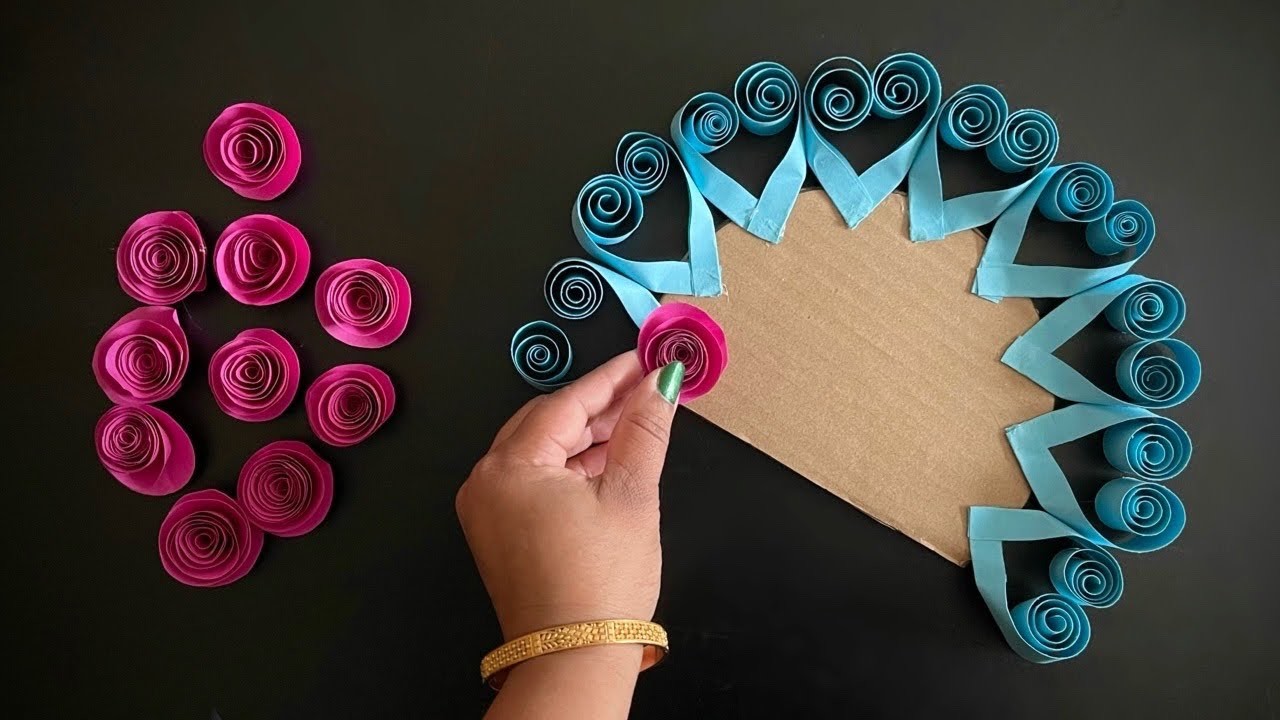 Beautiful Flower Wall Hanging. Paper Craft For Home Decoration. Easy Wall Mate. DIY Wall Decor
