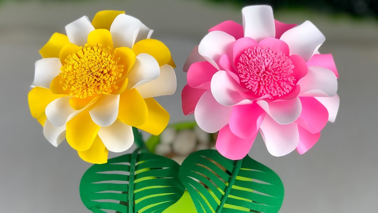 Beautiful  Paper Flowers | School Craft Ideas  | Paper Flower Making| Home Decor | Paper Craft | DIY