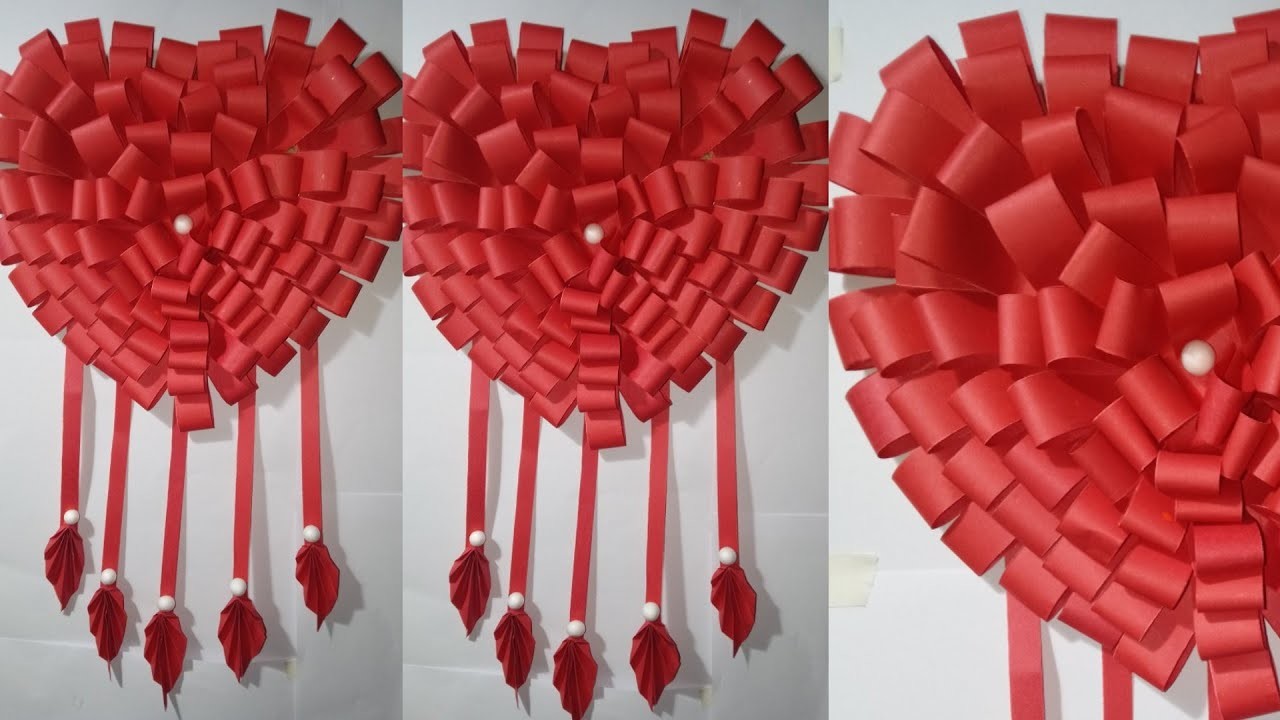 Beautiful wallhanging Craft ideas.Unique Wallmate with paper.Red pepper wallhanging Craft.