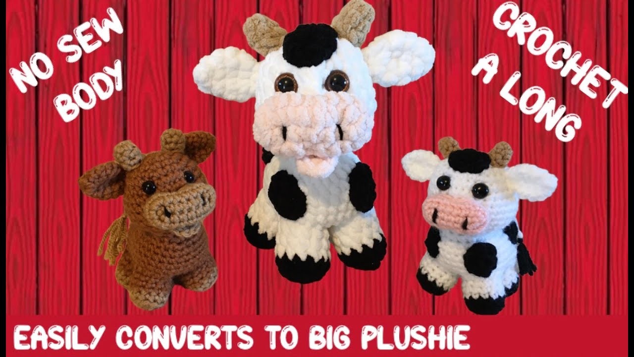 CROCHET COW SAME PATTERN CAN BE MADE WITH PLUSH YARN