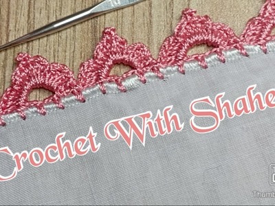 Crochet dupata lace design. Crochet tutorial # 142 by @ Crochet With Shaheen