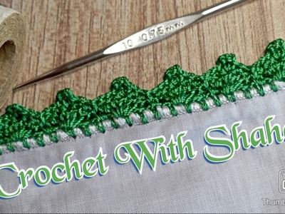 Crochet dupata lace design. Crochet tutorial #139 by @crochetwithshaheen0786