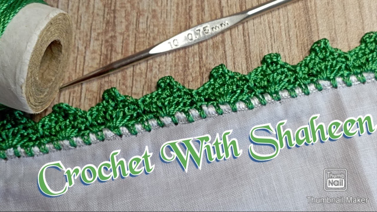 Crochet dupata lace design. Crochet tutorial #139 by @crochetwithshaheen0786