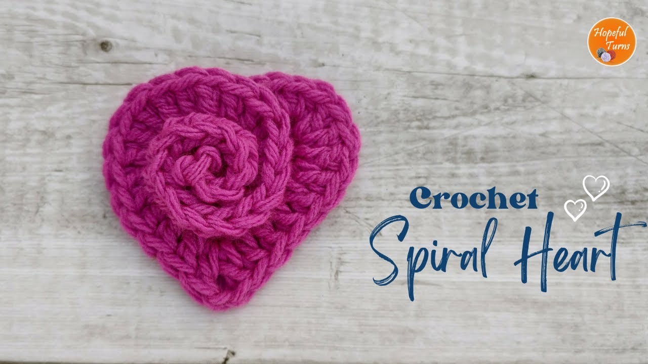 Crochet Spiral heart | Crochet Rose Heart - Easy Crochet Valentine Ideas with scrap yarns