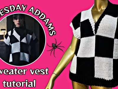 Easy Checkered sweater vest tutorial | Wednesday Addams (JENNA ORTEGA) sweater vest tutorial
