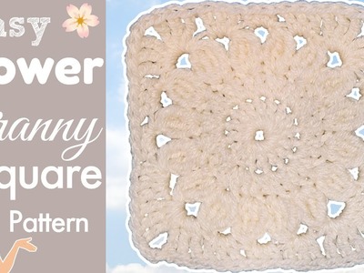 EASY One Color Sunflower Granny Square Tutorial for Beginners