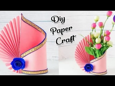 Easy Paper Flower vase || How to make a Flower vase At Home|| Simple paper craft|| Neha Art