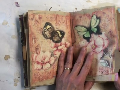 Grungy butterfly junk journal flip through