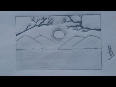 How to draw a simple landscape || Pencil sketch || Easy drawing || Step by step ||
