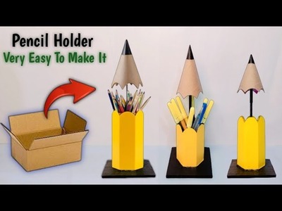 How To Make A Beautiful Pencil Holder With Cardboard | Pen Stand Craft With Paper | Diy Pencil Box.