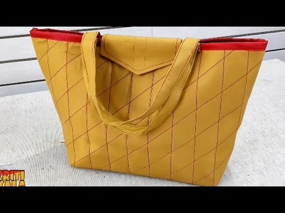 How To Make Beautiful Bag Design Cutting and Stitching || Beautiful Handbag Design