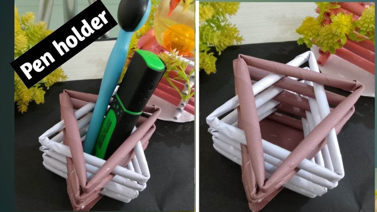 How to Make Pen Stand || Origami Pen Holder || Paper Pencil Holder||Hexagonal Pen Holder