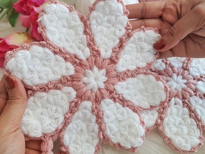 İnanılmaz????Komşuma ördüm daha şimdiden 50 tane siparişim var Super Easy Crochet Knitting Flower Motif