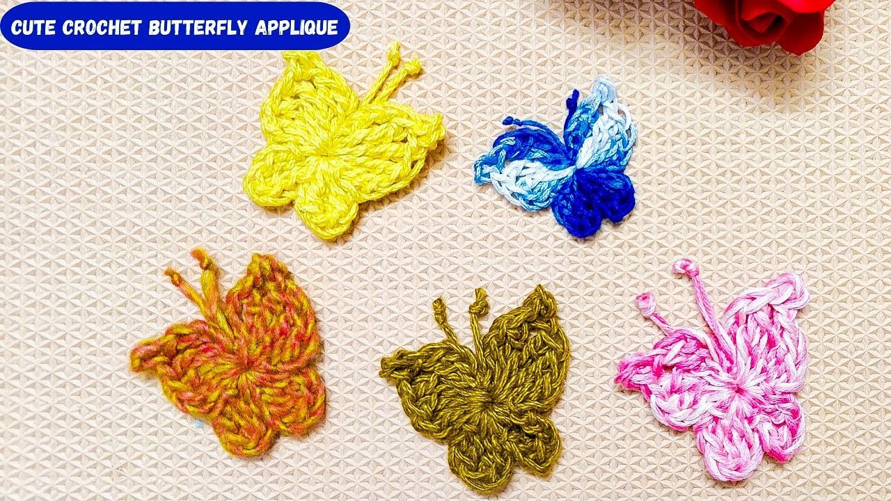 Quick and Simple Crochet Butterfly Applique Easy Crochet Tutorial