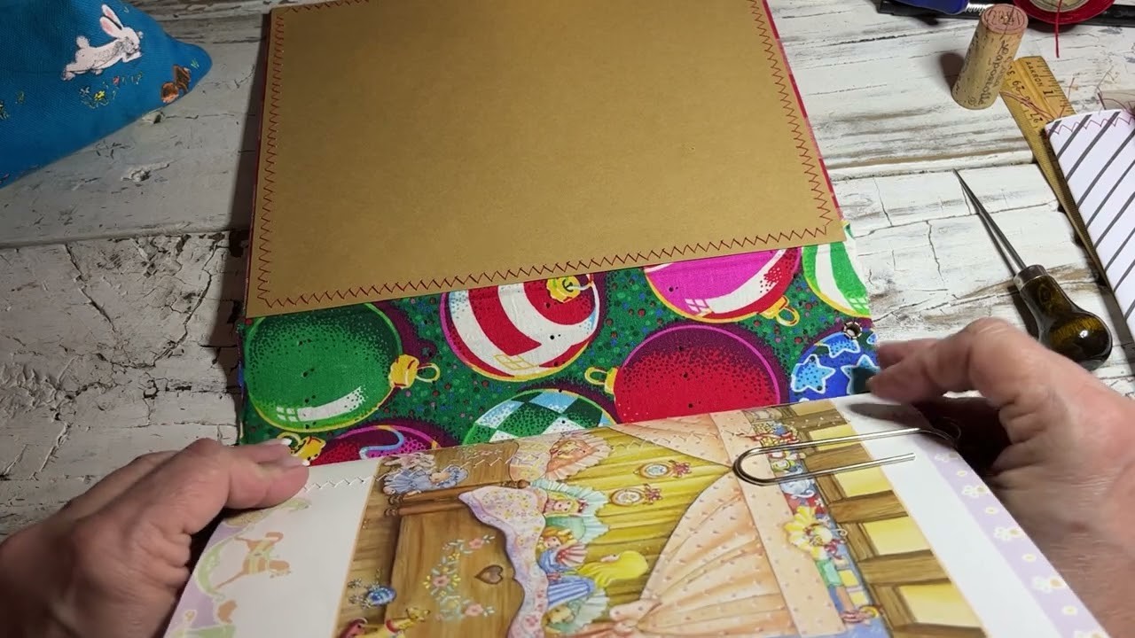 Sewing in signatures- Christmas journal