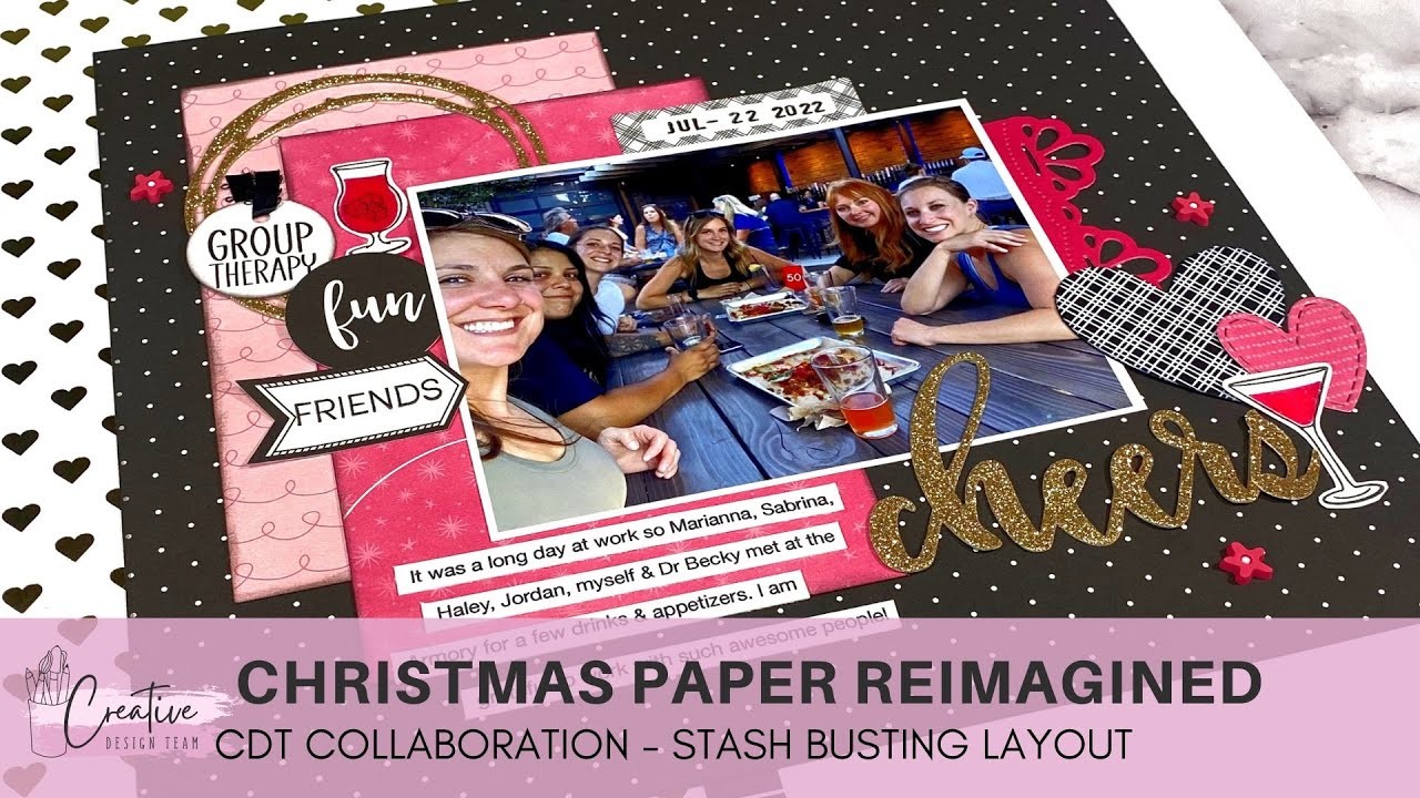 Stash Busting Scrapbook Layout. Christmas Reimagined