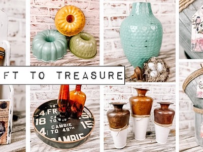 Thrift to Treasure - Upcycling items from my Stash using DIY Paint & Roycycled Decoupage Paper