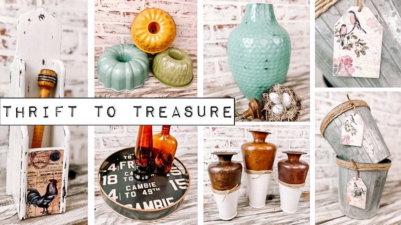 Thrift to Treasure - Upcycling items from my Stash using DIY Paint & Roycycled Decoupage Paper