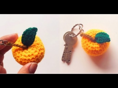 Very easy crochet orange ???? keychain tutorial | Crochet keychain.Crochet bagcharm