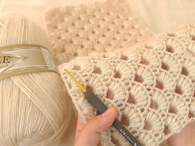 Wow ! AMAZING ! Beautiful Easy Crochet Baby Blanket Shawl for Beginners ✅️ Crochet Stitch ~knitting