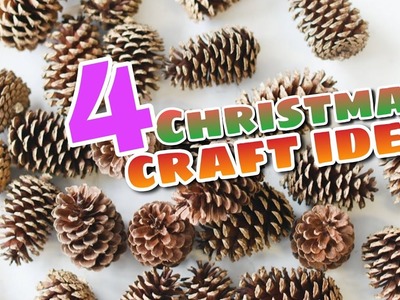 4 Christmas craft idea with pine cone. DIY Christmas ornaments