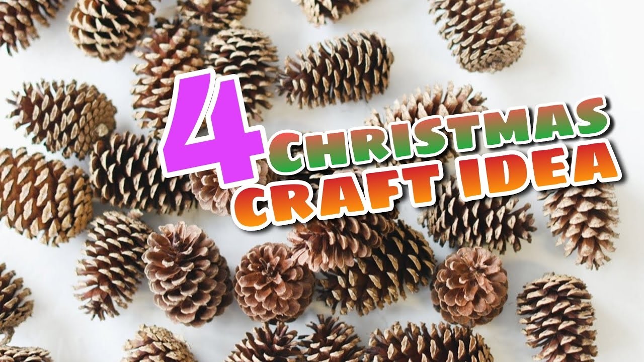 4 Christmas craft idea with pine cone. DIY Christmas ornaments