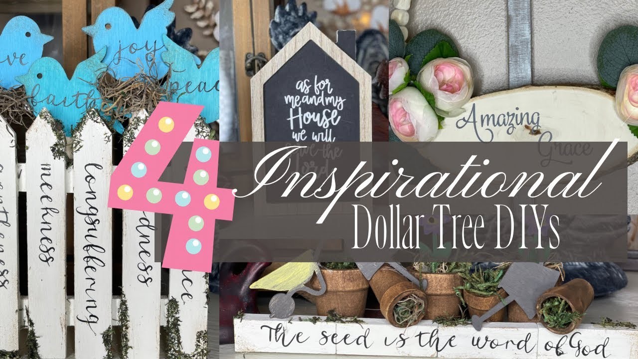 4 INSPIRATIONAL DOLLAR TREE DIYS ????️Faith Inspired