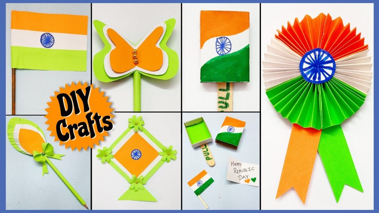 6 Easy Tricolour Crafts for School.Republic Day Special.Tricolour Diy.How to make Tricolour craft