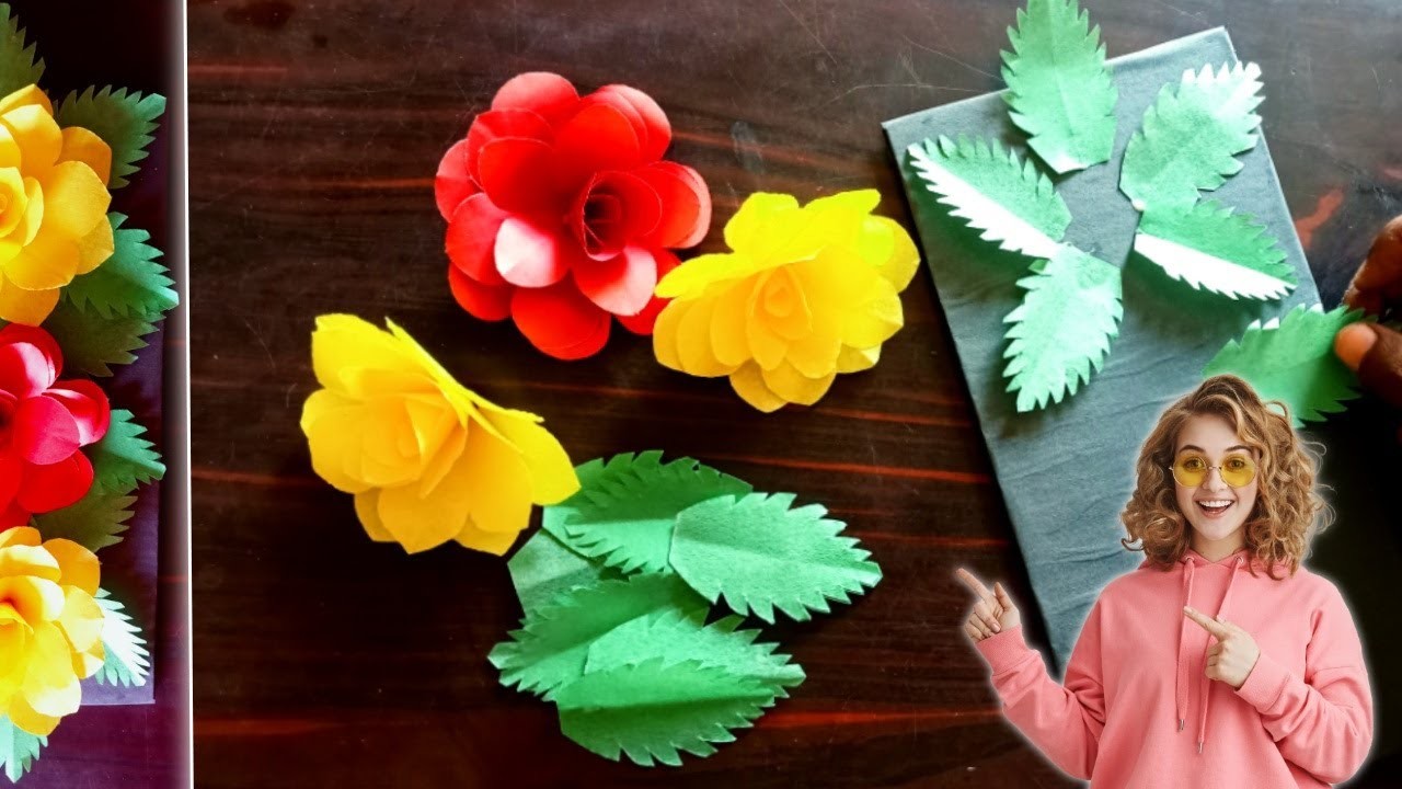 Beautiful Paper Flower Wall Hanging Craft Ideas. Paper Craft For Home Decoration. Aasho Craftology