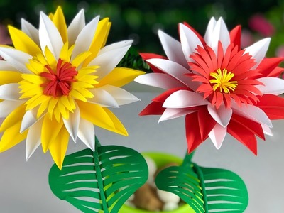 Beautiful  Paper Flowers | School Craft Ideas  | Paper Flower Making | Home Decor | Paper Craft DIY