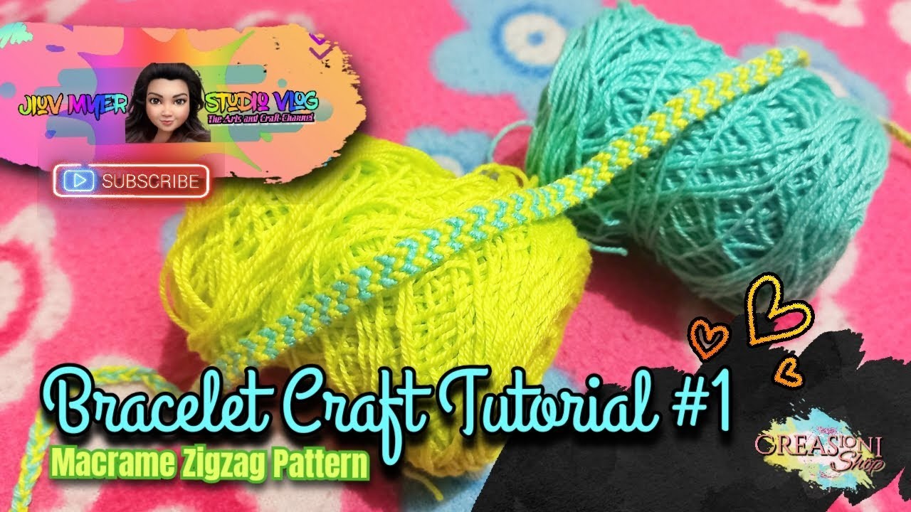 Bracelet craft tutorial #1 | Macrame zigzag pattern #craft #youtube #macrame #diy@jiuvmyerstudiovlog