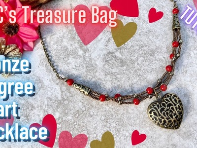Bronze Filigree Heart Necklace | DIY Jewelry | GGC Treasure Bag