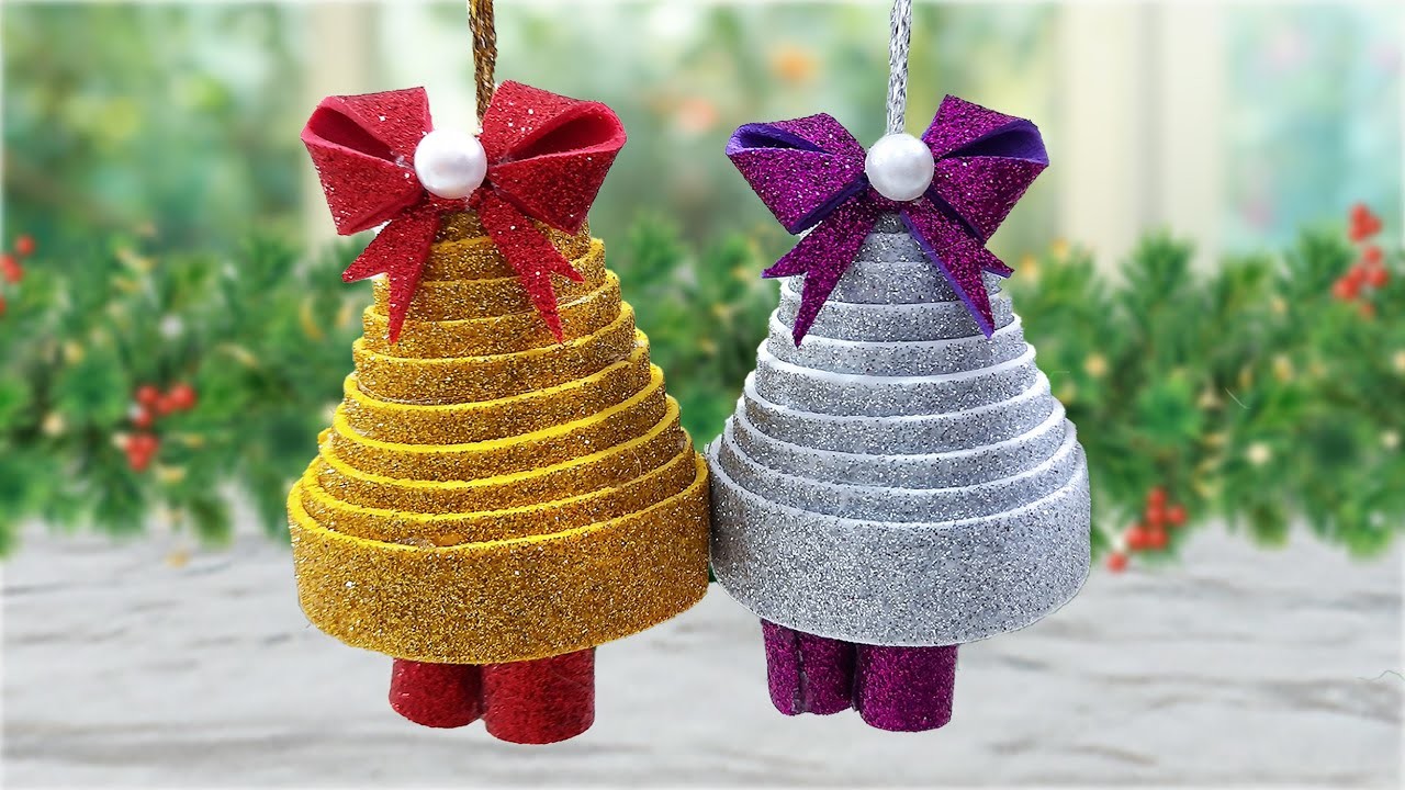 DIY Christmas Bell From Glitter Foam Sheet | Christmas Ornaments | Christmas Decor