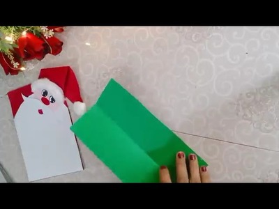 DIY Christmas greeting card hand making .