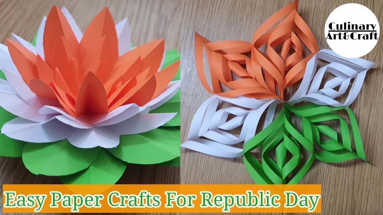 DIY | Easy Paper Crafts For Republic Day | Easy Tricolor Paper Crafts For Kids