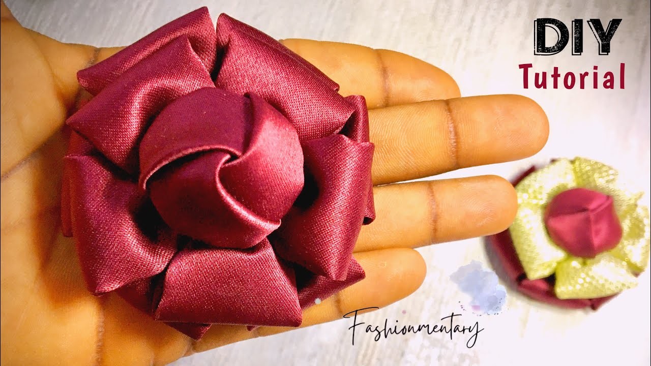 DIY - Easy satin fabric Flower | Tutorial | how to make Satin Rose | Craft ideas and hacks