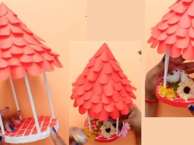 DIY home decoration idea | homemade | amna's art and craft | paper  craft | #youtubepartner