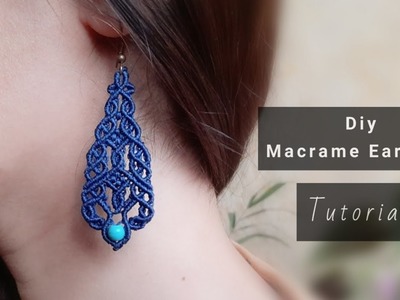 Diy macrame earrings|How to knit earrings with a new pettern|tutorial⤴